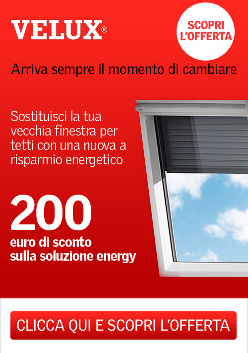 Promozione VELUX: 200 euro di sconto sulla soluzione energy