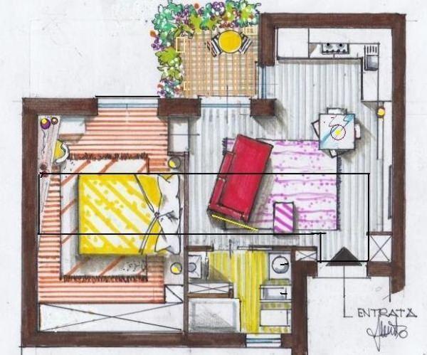 Progetto appartamento 30 mq for Arredare un monolocale di 30 mq