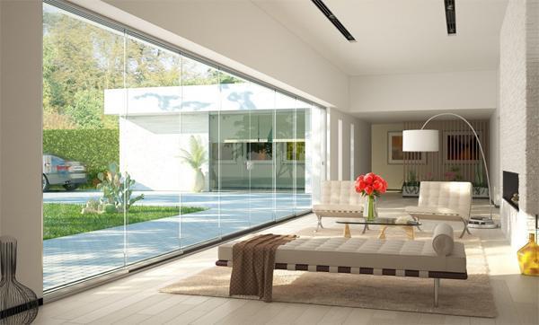 Finestre scorrevoli tutto vetro Porte scorrevoli per interni moderne pavimento soffitto