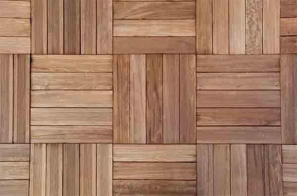 Parquet in teak Scacchiera pavimento disegno