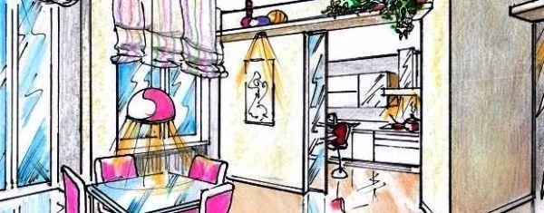 Separare la cucina dal soggiorno Cucina Soggiorno disegno