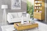 Salotto Maisons du Monde con divano trasformabile bianco in cuoio