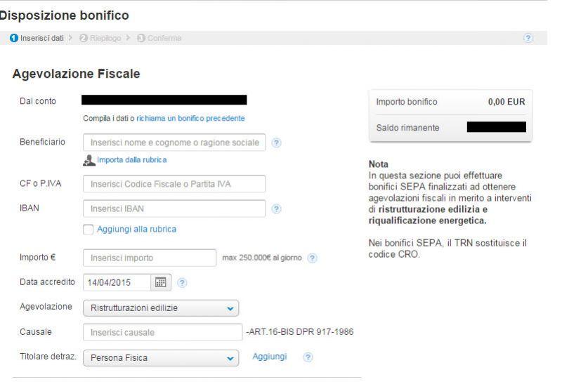 Dicitura bonifico per detrazioni Causale bonifico ristrutturazione edilizia