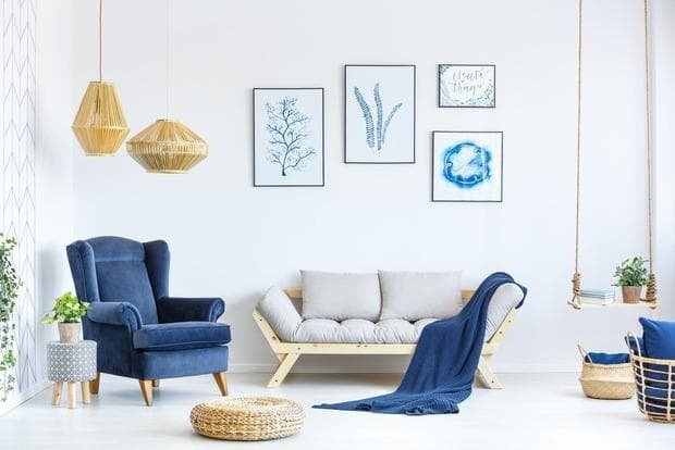 Arredare le pareti in tonalità blu