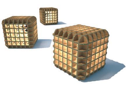 Lampada in cartone prod-cube di Tullini