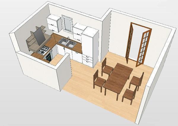 Design dello spazio cucina: prospetto dell'interno