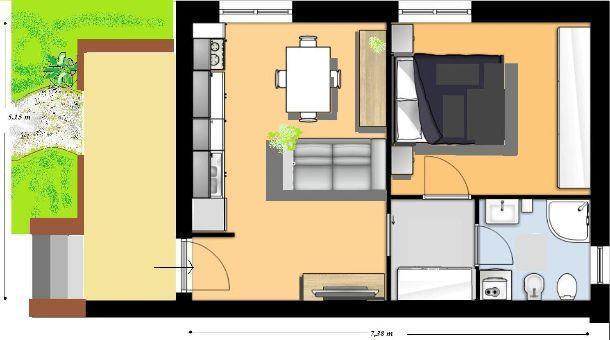 Bilocale 38 mq: come progettarlo Progetto casa 40 mq