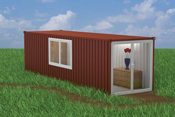 Progetto di container trasformato in monolocale.