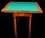 Tavolo da gioco pieghevole in stile Biedermeier; dal catalogo dell'Azienda Principessa Sissi Antichità.