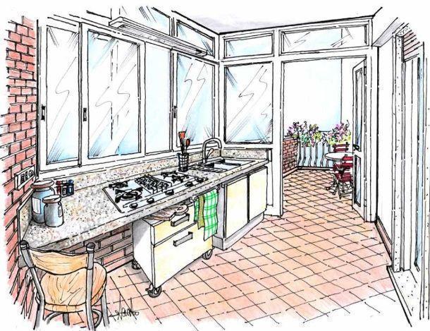 Angolo cottura in veranda: come progettarlo Cucina in veranda