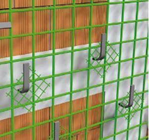 Ancoraggio della rete in fibra di vetro alla struttura in muratura
