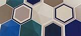 Piastrelle esagonali in tinta unita o con semplici decorazioni geometriche, dal catalogo dell'Azienda Proxima Tendenze Ceramiche.