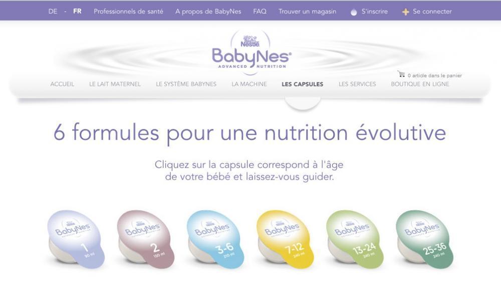 Capsule latte artificiale per biberon BabyNes di Nestlè