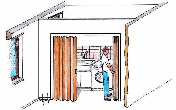 Porta a soffietto per piccoli spazi: montaggio fai da te Porte pieghevoli per interni
