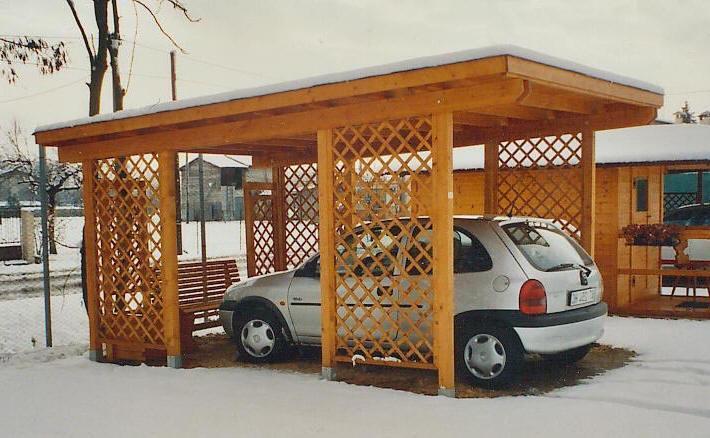 Tettoia in legno per auto- neve- Edil Legno