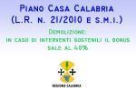 Piano Casa Calabria bonus demolizione