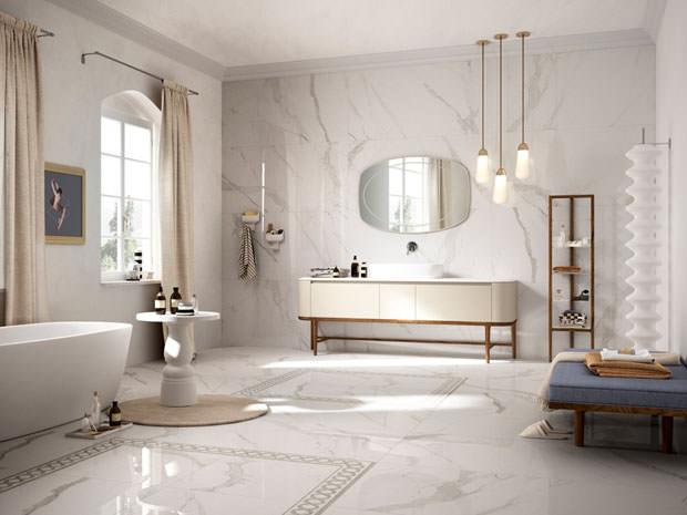 Piastrelle per il bagno novità Bagno effetto marmo