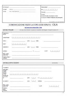 Comunicazione inizio lavori asseverata cila Foglio inizio lavori condominio