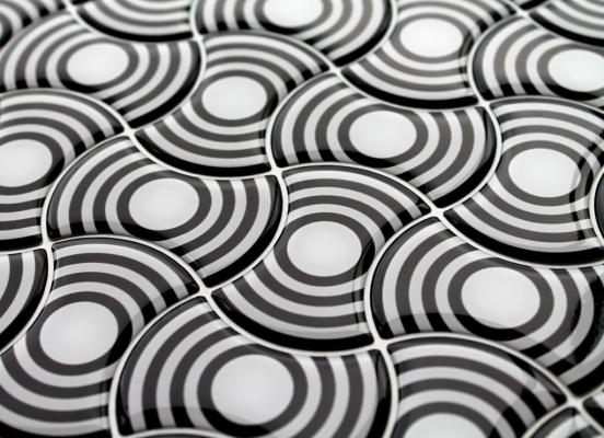 Mosaico tridimensionale in resina Black & White di Gemanco Design