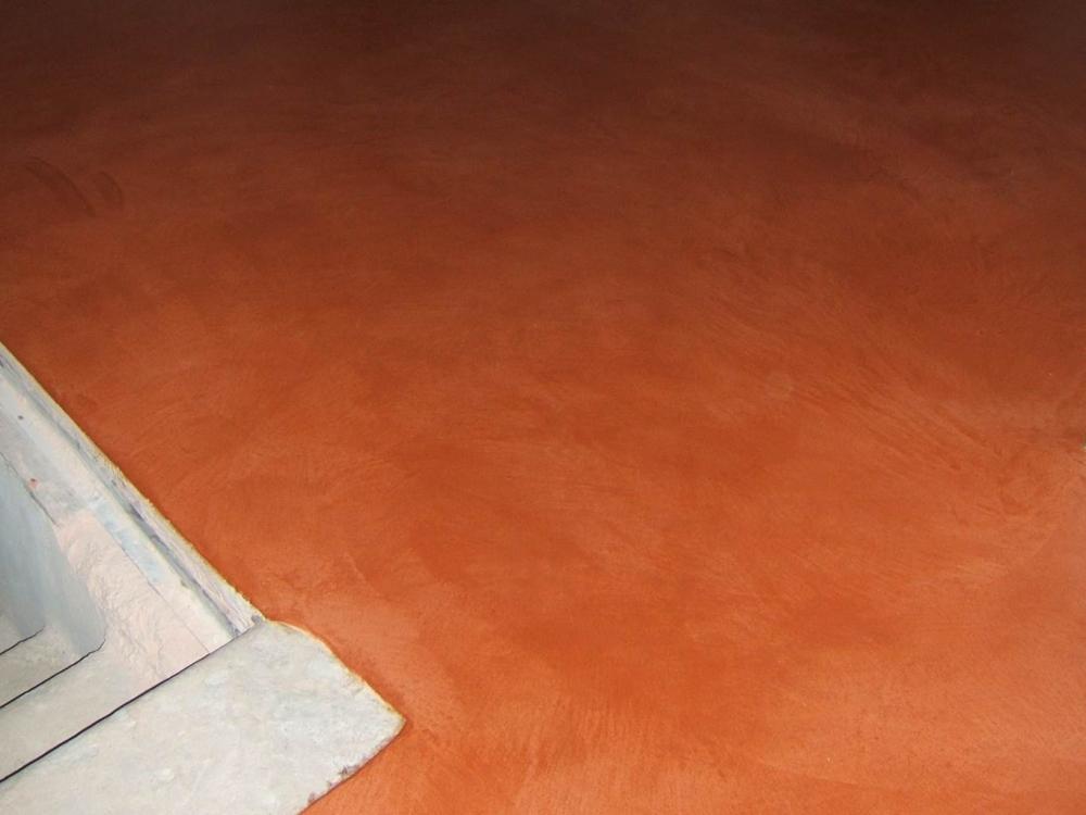 Pavimento in pastellone pigmentato rosso dell'azienda Di.Co Bioedilizia