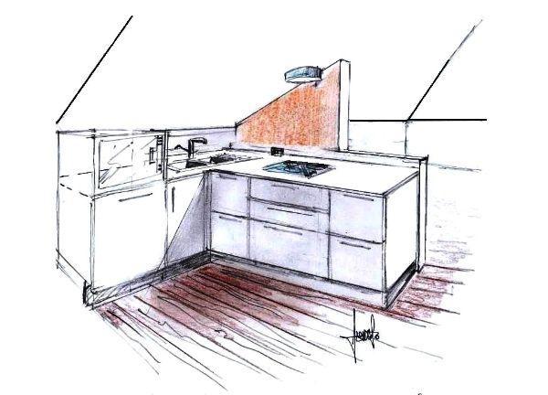 Mobili cucina su misura per la mansarda