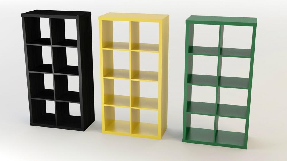 Gli scaffali colorati possono diventare pareti divisorie, da Ikea