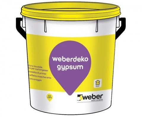 Paint the plasterboard with weberdeko gypsum