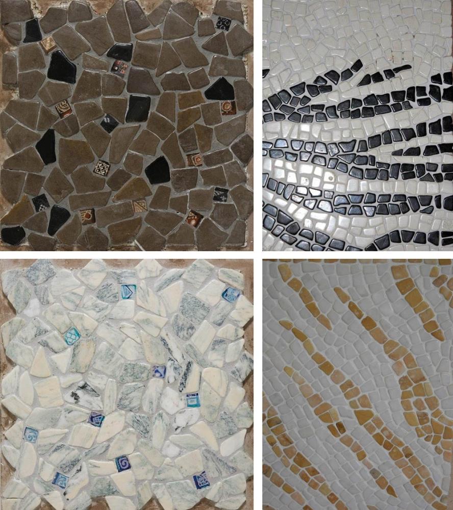 Trencadìs di pietre e mosaici de I Ciottoli di Marmo per la creazione di soglie decorative