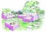 Salotto in giardino: soluzione progettuale