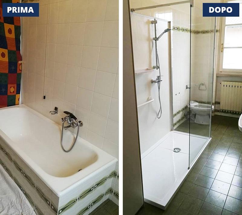 Sostituzione vasca con doccia Sostituire la vasca con la doccia