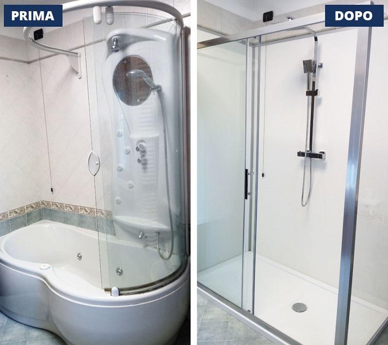 Sostituzione vasca con doccia Doccia in vasca