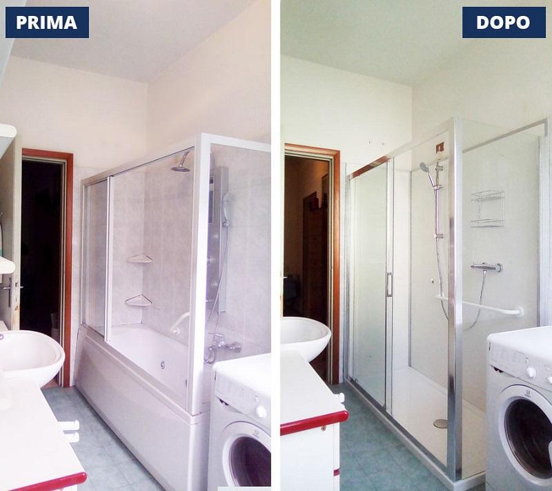 Sostituzione vasca con doccia Da vasca a doccia