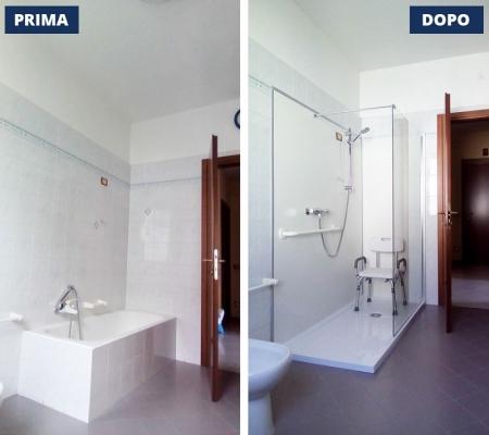 Sostituzione vasca con doccia Sostituire la vasca con la doccia
