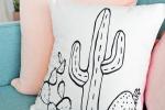 Dipingere dei cactus sulle federe dei cuscini, da bloglovin.com