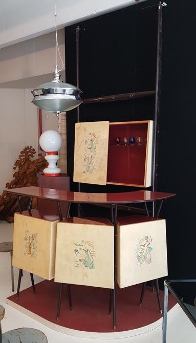 Mobile vintage bar in legno e pergamena di Archivio&Fortino