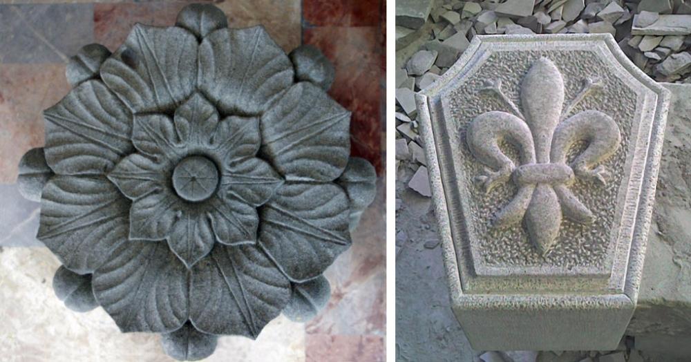 Stemmi e decorazioni in pietra serena di Frosini Pietre