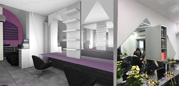 Salone di bellezza render di progetto Spadinohairstylist