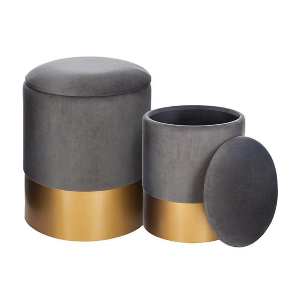 Set di 2 pouf contenitore spirit grigio Amazon