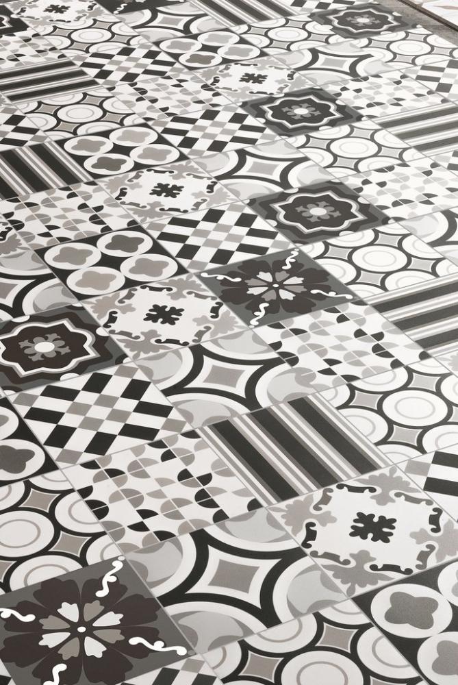 Linea di piastrelle Patchwork Blach&White by Ceramiche Sant'Agostino