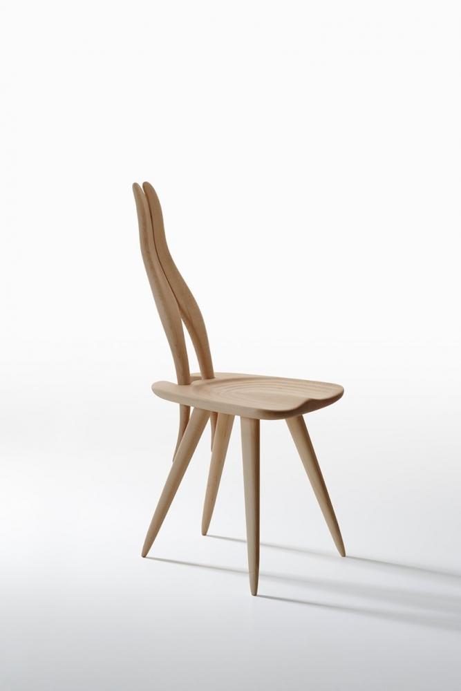 Sedia in legno grezzo dal design originale, da Zanotta