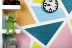 Decorare una parete con triangoli colorati, da 5-Minute Craft
