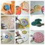 Riciclo cd: sottobicchieri con stoffe colorate, tutorial, da craftsbyamanda.com