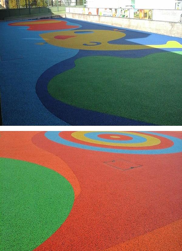 Cortili con decorazioni in asfalto colorato, by RAS