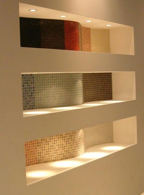 Bagno con mosaici su incavi ondulati - Vietri Ceramic Design