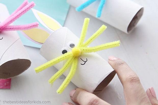 Easter Crafts: Rabbits with Toilet Rolls Part 3 from thebestideasforkids.com