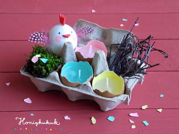 Easter Crafts: Candle Holder Nest Part 5 from honigkukuk.de