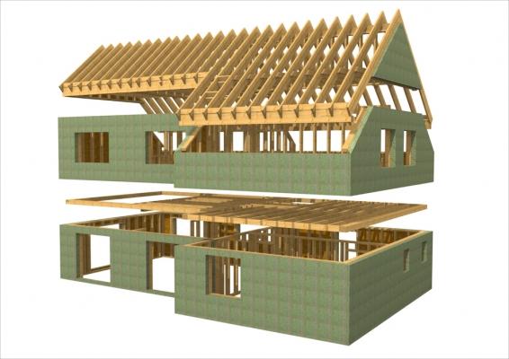 Case prefabbricate in legno progetto france 200 - versione casa passiva