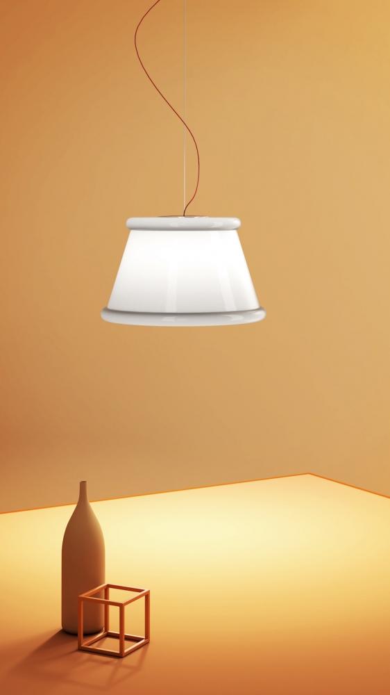 Nuovo look per la lampada Ivette, disegnata da Pamio Design per Fabbian - Euroluce 2019
