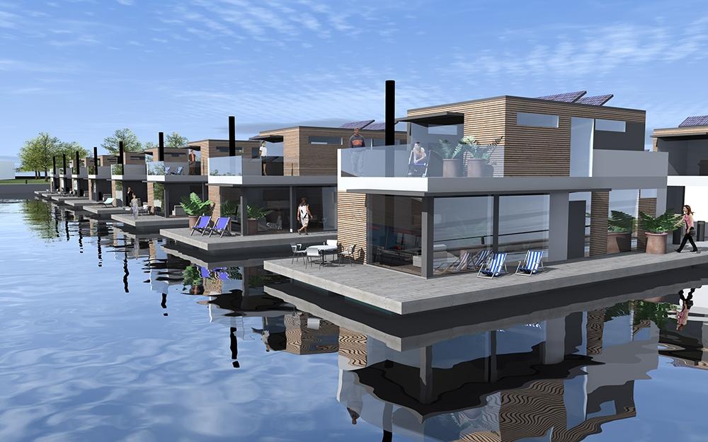 Proposta di un villaggio di case galleggianti by Bluet