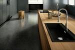 Lavabo ad incasso con vasca singola di colore nero - design by Elleci Italia